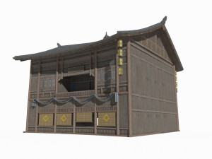 Asian Ancient Architecture Inn 3D Model