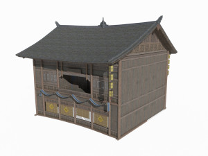 Asian Ancient Architecture Inn 3D Model