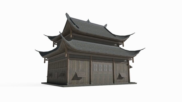 Asian ancient architecture shops and houses Model 3D .c4d .max .obj .3ds .fbx .stl .blend 