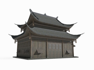 Asian ancient architecture shops and houses Modelo 3D