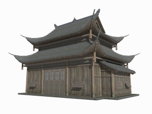 Asian ancient architecture shops and houses Model 3D