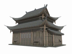 Toko dan rumah arsitektur kuno Asia Model 3D