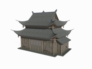 Asian ancient architecture shops and houses Model 3D