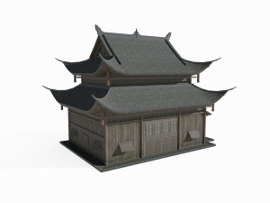 Asian ancient architecture shops and houses Model 3D