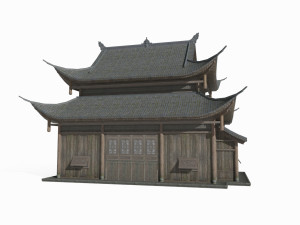 Asian ancient architecture shops and houses Model 3D