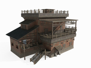 Asian Ancient Architecture Gobi Hotel 3D 모델