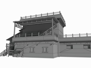 Asian Ancient Architecture Gobi Hotel 3D 모델