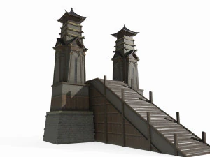 Ołtarz ofiarny na dużą skalę w azjatyckiej architekturze starożytnej Model 3D