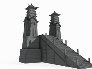 Large scale sacrificial altar in Asian ancient architecture Model 3D