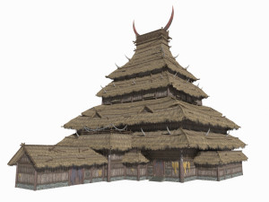 Thatched Cottage of Ancient Asian Tribes 3D 모델