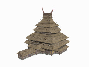 Thatched Cottage of Ancient Asian Tribes 3D 모델