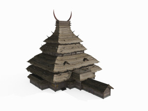 Thatched Cottage of Ancient Asian Tribes 3D 모델
