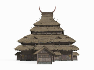 Thatched Cottage of Ancient Asian Tribes 3D 모델