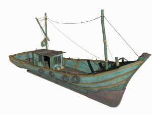Wooden fishing boat 3D-Modell