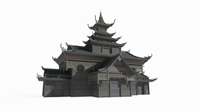 Ancient architecture and barbarian palaces in East Asia 3D-Modell .c4d .max .obj .3ds .fbx .stl .blend 
