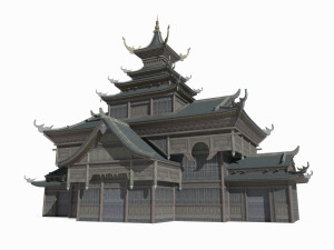 Ancient architecture and barbarian palaces in East Asia 3D-Modell