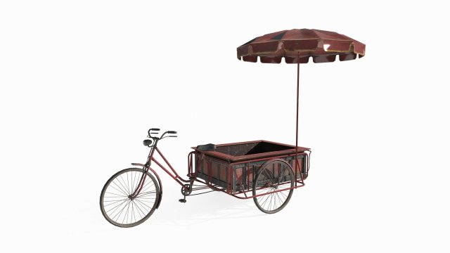 Asian human powered tricycle Model 3D .c4d .max .obj .3ds .fbx .stl .blend 
