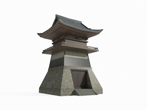 East Asian Ancient Architecture Defense Tower 3D मॉडल
