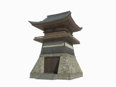 East Asian Ancient Architecture Defense Tower 3D Model