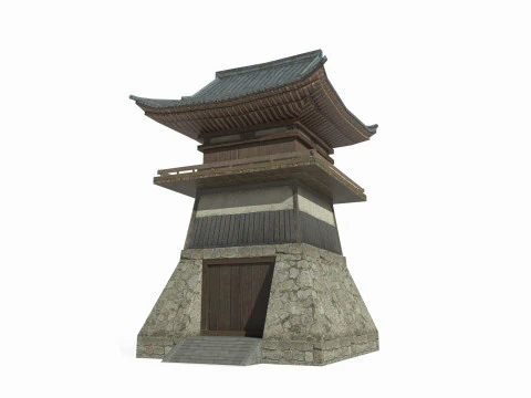 East Asian Ancient Architecture Defense Tower 3D Model