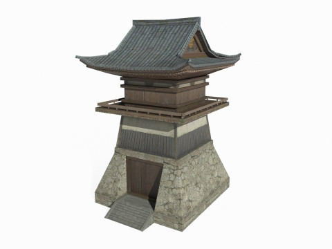 East Asian Ancient Architecture Defense Tower 3D Model