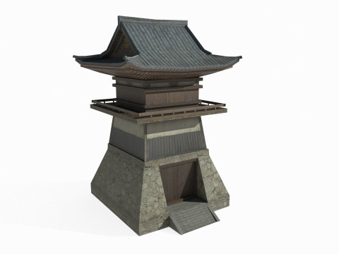 East Asian Ancient Architecture Defense Tower 3D Model