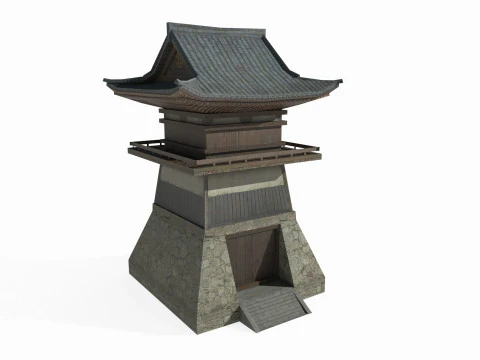 East Asian Ancient Architecture Defense Tower 3D Model