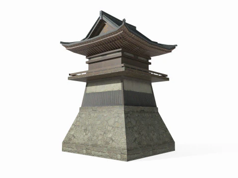 East Asian Ancient Architecture Defense Tower 3D Model