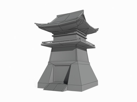 East Asian Ancient Architecture Defense Tower 3D Model