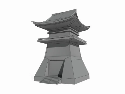 East Asian Ancient Architecture Defense Tower 3D Model