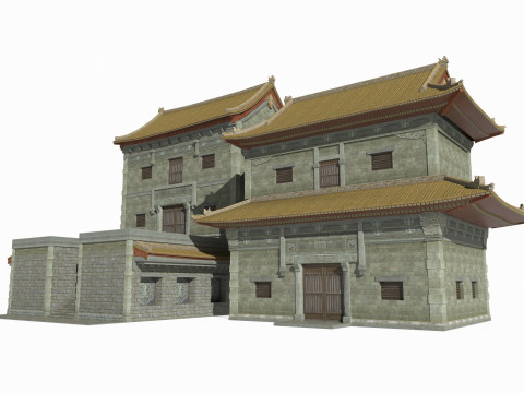 East Asian Ancient Architecture Taoist Temple 3D Model