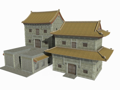East Asian Ancient Architecture Taoist Temple 3D Model