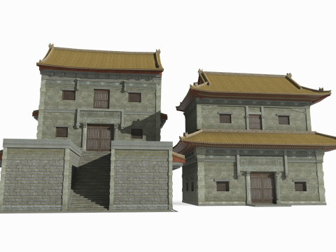 East Asian Ancient Architecture Taoist Temple 3D Model