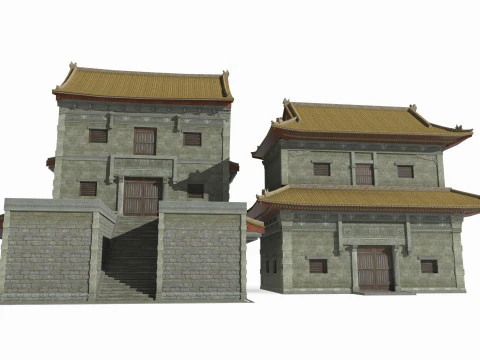 East Asian Ancient Architecture Taoist Temple 3D Model