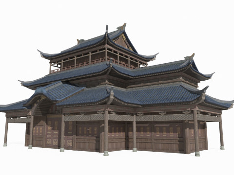 East Asian Ancient Architecture Palace Shop 3D 模型