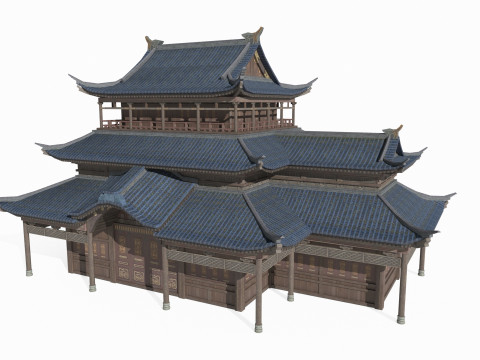 East Asian Ancient Architecture Palace Shop 3D 模型
