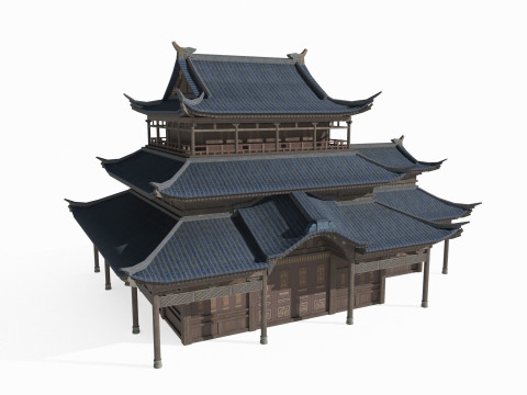 East Asian Ancient Architecture Palace Shop 3D 模型