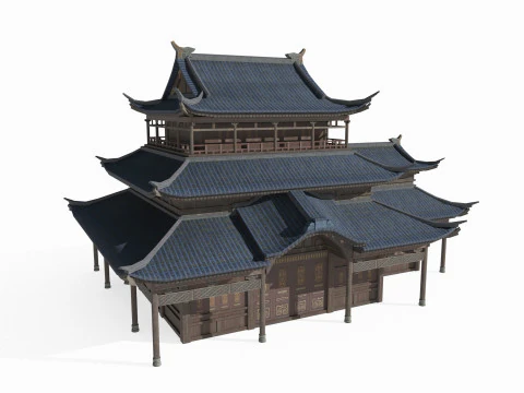 East Asian Ancient Architecture Palace Shop 3D Model