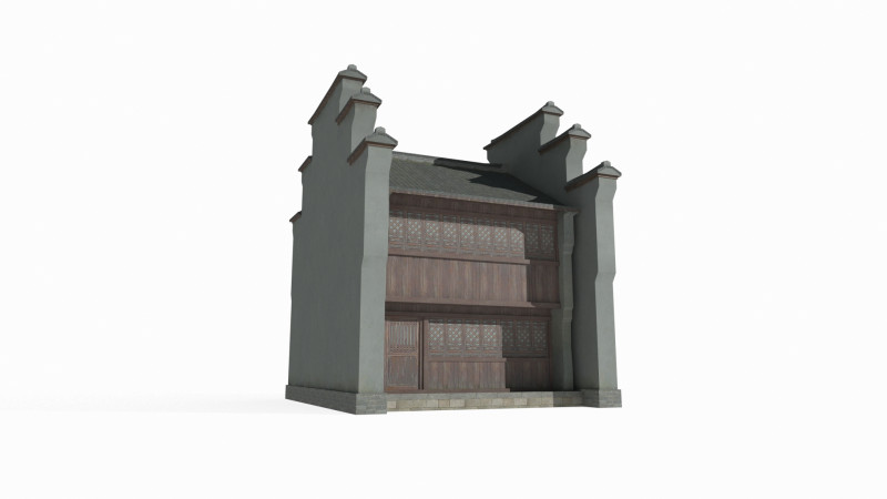 Asian ancient architecture Huizhou style houses 3D मॉडल .c4d .max .obj .3ds .fbx .stl .blend 