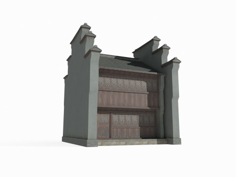 Asian ancient architecture Huizhou style houses Modelo 3D