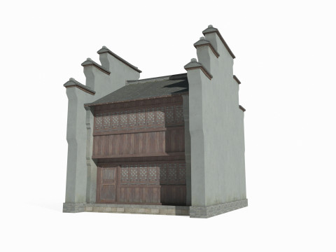 Asian ancient architecture Huizhou style houses 3D मॉडल