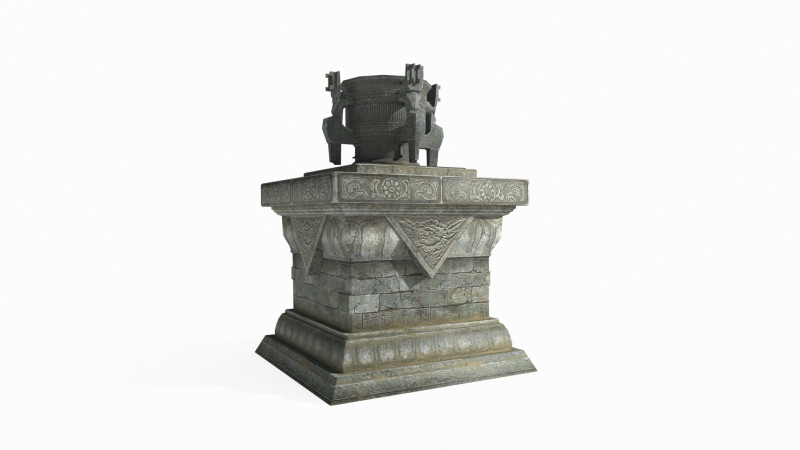 East Asian alchemy cauldron furnace Model 3D .c4d .max .obj .3ds .fbx .stl .blend 