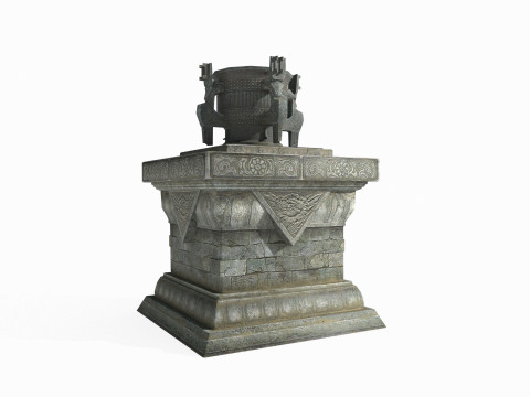East Asian alchemy cauldron furnace 3D 모델