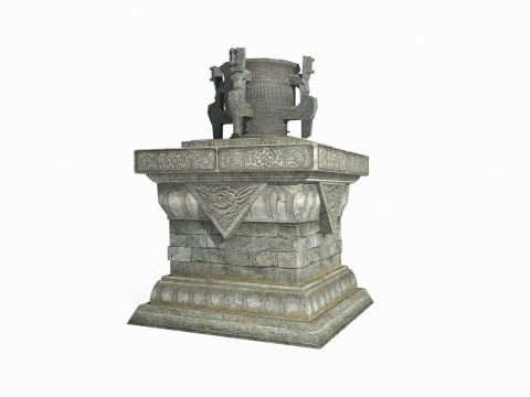 East Asian alchemy cauldron furnace Model 3D