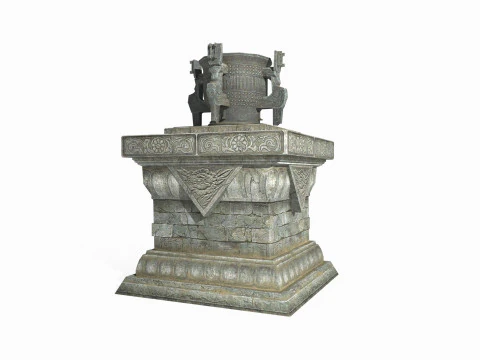 East Asian alchemy cauldron furnace 3D Model