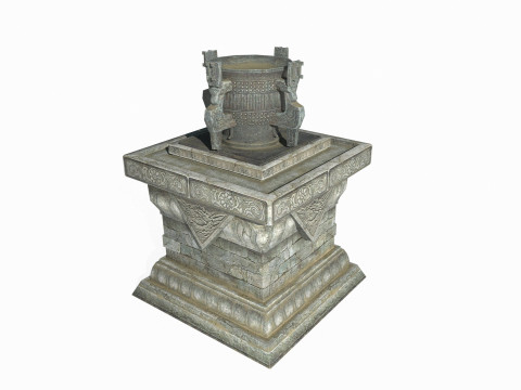 East Asian alchemy cauldron furnace Model 3D
