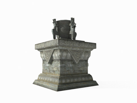 East Asian alchemy cauldron furnace Model 3D