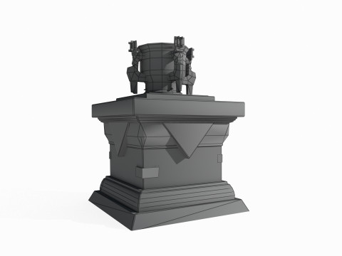 East Asian alchemy cauldron furnace Model 3D