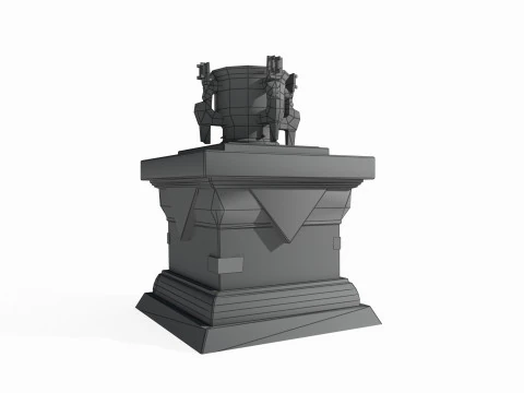 East Asian alchemy cauldron furnace 3D Model