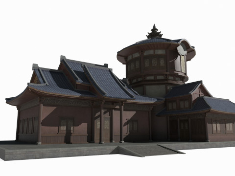 Asian Ancient Architecture Shop 3D Model